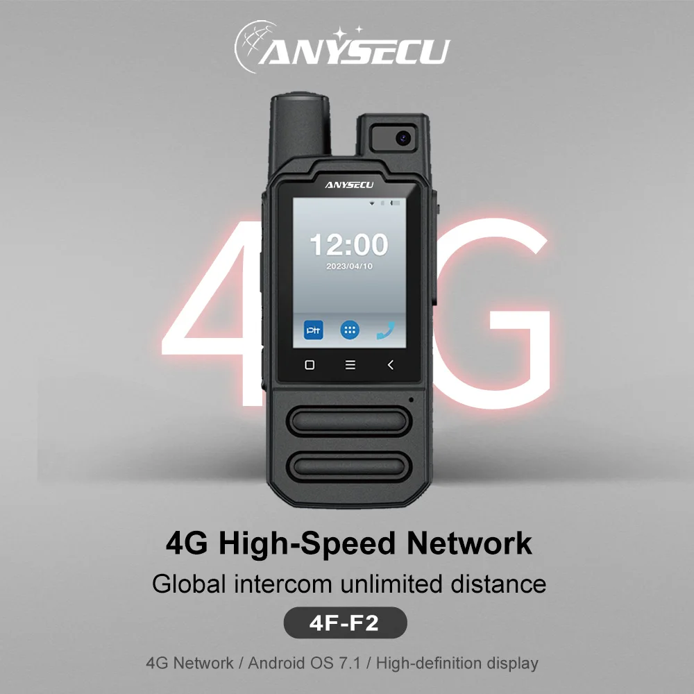 ANYSECU 4G F2 LTE walkie talkie Android 7.1 Realptt Zello WalkieFleet ...