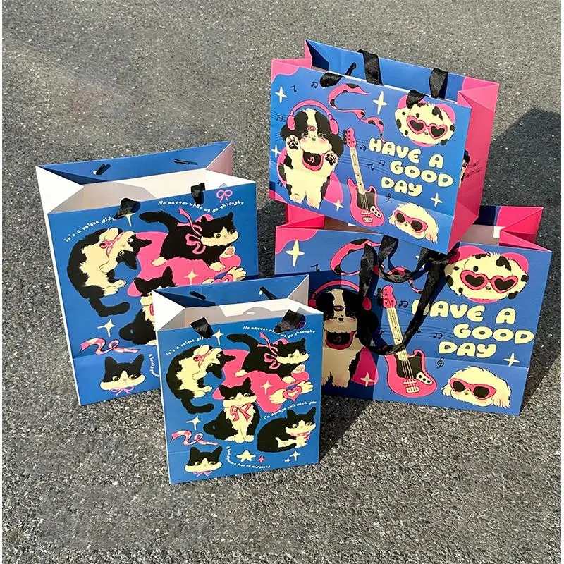 

Tote Paper Bag Birthday Gift Cute Cartoon Creative Shopping High Quality Pretty Packaging Individual Sweet Simple Vintage Ins