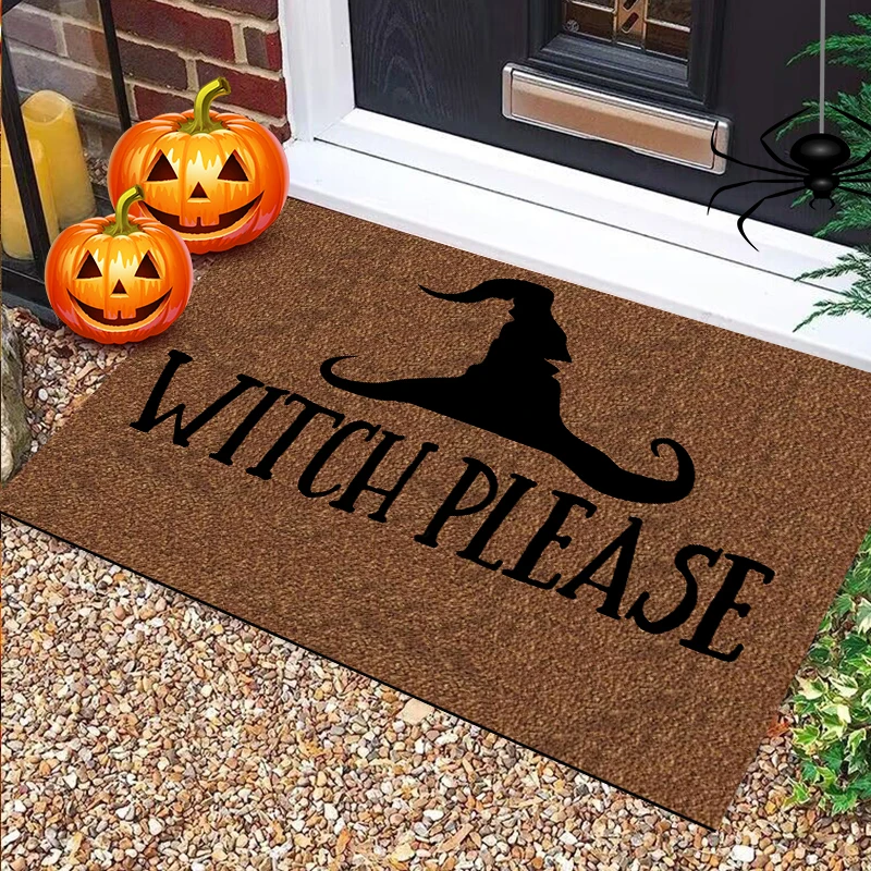 

Witch Please Doormat Halloween Outdoor Entrance Indoor Entrance Floor Mat Funny Home Decorative Rug Shoes Door Mat