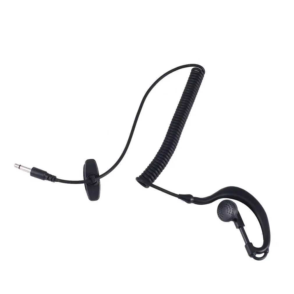 3.5 Mm Single Earpiece Ear-hook Earphone With Spiral Cable Walkie Talkie Headset Polices Military Earphone