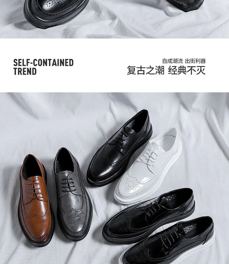 Männer Brogue lässige Lederschuhe graue Farbe Größe 38-44 – Detail 5