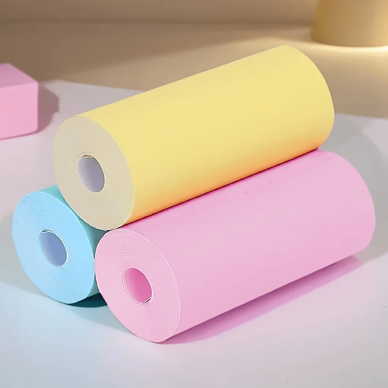 6팩 3색 무지개 감열지, 57x25mm 끈적이지 않는 인화지, 대부분의 즉석 카메라 및 미니 프린터에 사용 가능