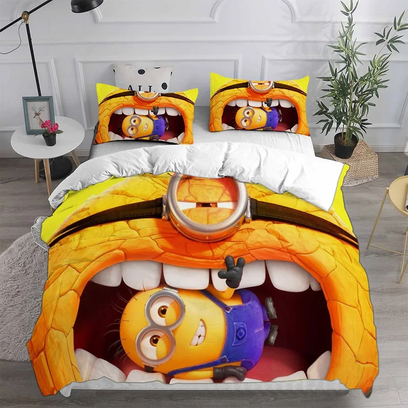 Despicable Me 4 Bedding Sets Comforter Quilt Bed Cover Duvet Cover Pillow Case 2-3 Pieces Sets Kids Adult Size 4