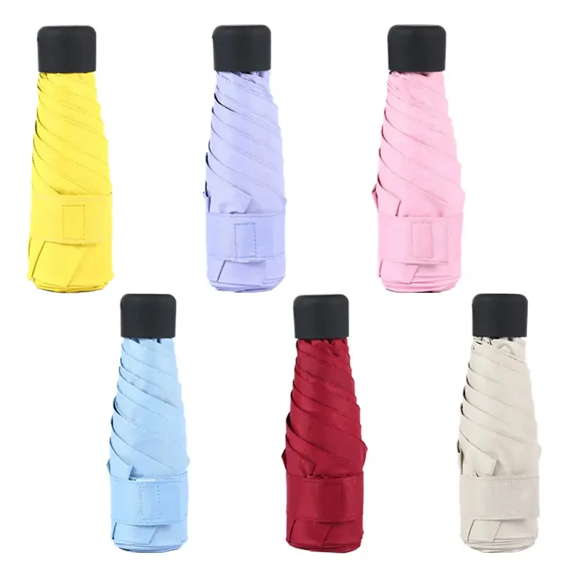 Small Folding Umbrella mini umbrella folding umbrella mini sun umbrella Rain Women Gift Men Mini Pocket Parasol Girls Anti-UV Waterproof Portable Travel