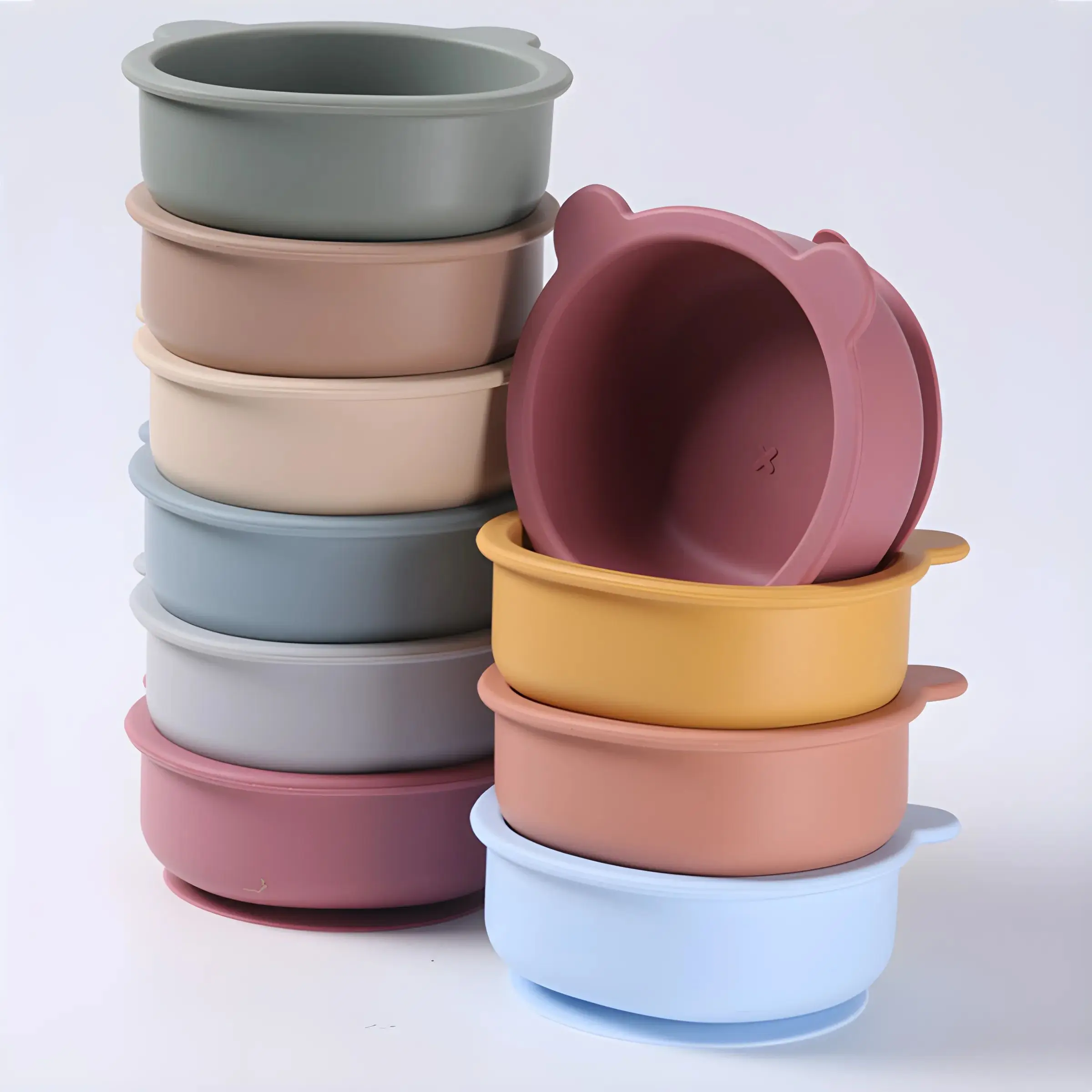 Baby Silicone Complementary Food Bowl Silicone Children Learning to Eat Rice Bowl Baby Snail Suction Cup Bowl