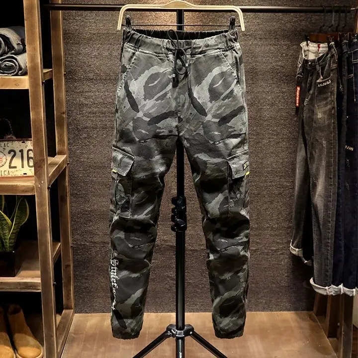 

2023 Casual Cargo Pants Men Pants Multi-Pocket Camouflage Man Cotton Sweatpants Streetwear Casual Plus Size Trousers R87