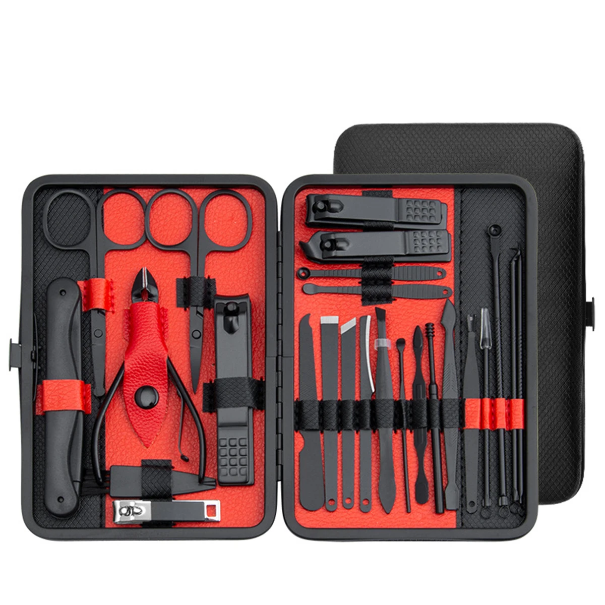 Manicure Pedicure Sets 10/15/25 pcs Stainless Steel Nail Clipper With Portable Case