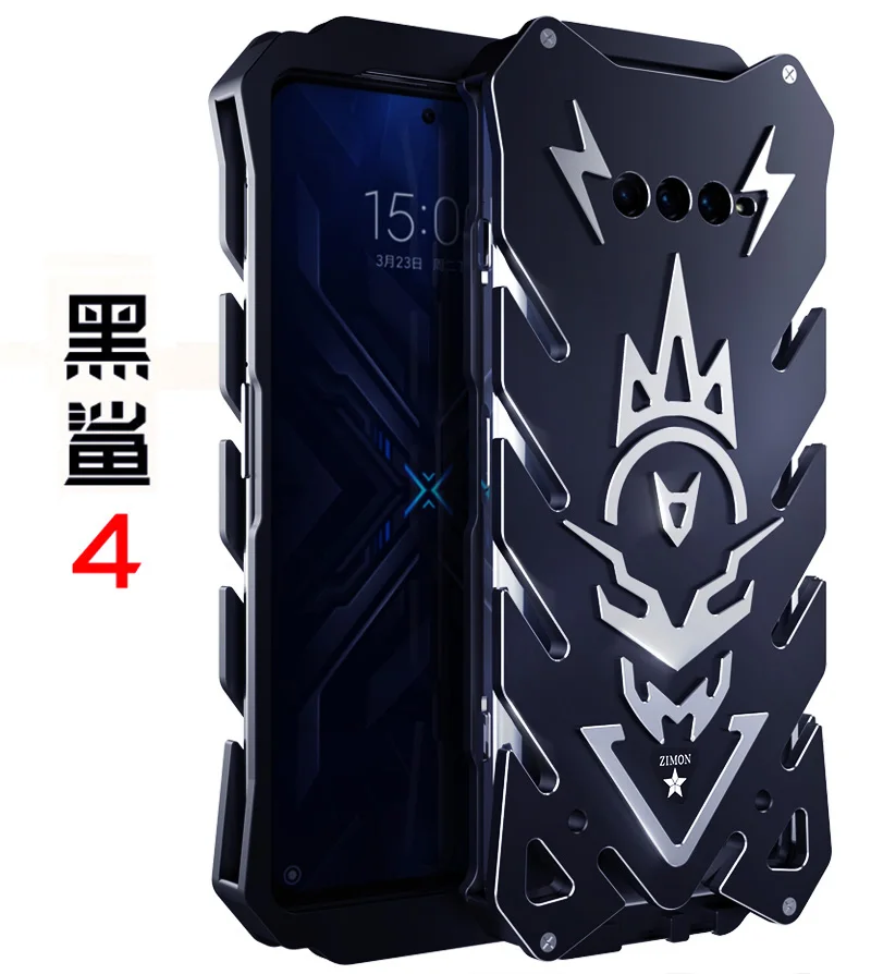 Zimon Metal Armor Phone Case for Xiaomi MI Black Shark 4 4s 3 Pro Series Aluminum Cover for Blackshark 1 2 Helo Phone Housing xiaomi leather case chain