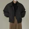 Men Jacket Lapel Collar Men Trench Coat All-match Men Jacket Solid Color Long Sleeves Casual Short Bomber Jacket Outwear 5