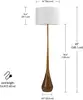 Globe Electric Novogratz X 67225 65" Floor Lamp, 2-Tone Wood Toned Base, White Fabric Shade, Socket Rotary Switch, Living Room 3