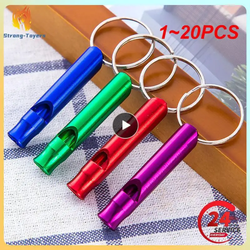 

1~20PCS Outdoor Metal Multifunction Whistle Pendant With Keychain Keyring For Outdoor Survival Emergency Mini Size Whistles Team