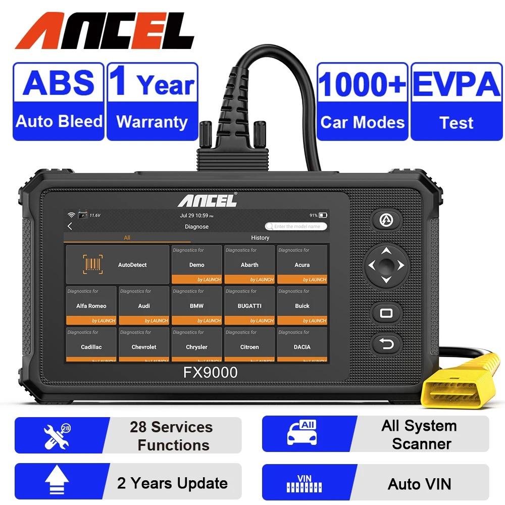 

Ancel FX9000 OBD2 Car Diagnostic Scanner Professional OBD 2 Scanner Airbag SAS ABS Bleeding Reset Auto Code Reader Diagnostic