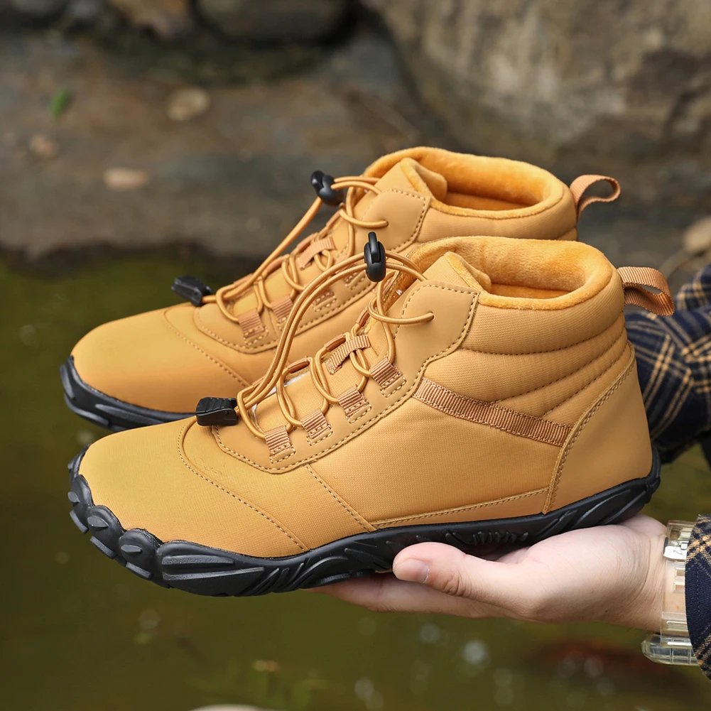 Winter Warm Running Barefoot Shoes Women Men Rubber Running