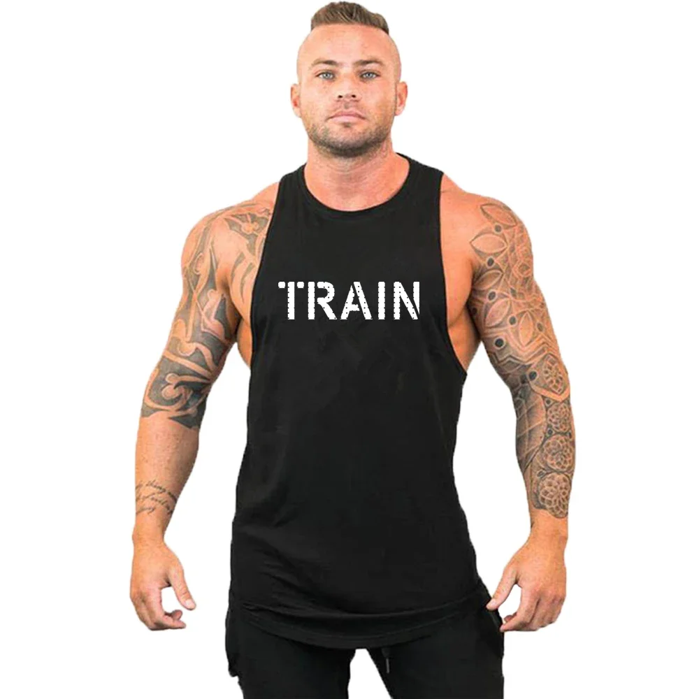 

Summer Gym Tank Top Men Workout Sleeveless Shirt Bodybuilding Clothing Fitness Mens Sportswear Muscle Vests Men Tanktops Train
