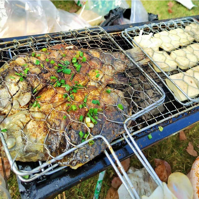 C2 Bbq Nem Tapadó Grillező Kosár Grill Hálószőnyeg Hús Zöldség Steak Piknik Party Szerszám Hőálló Grilllemez-Bélés - Image 6