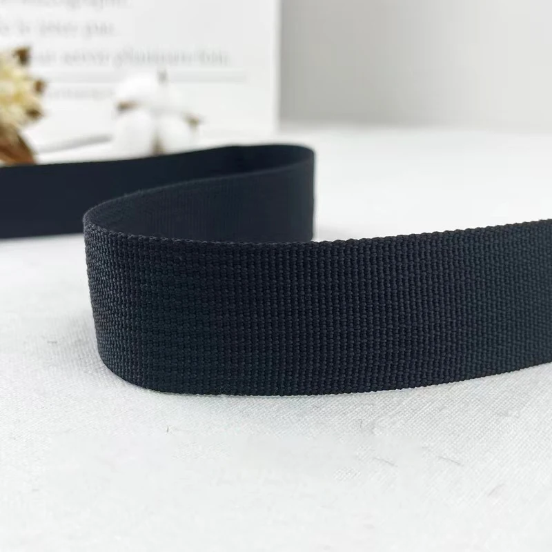Premium Black Nylon Webbing Belt with American Pattern - Safety, Luggage & Pet Traction Accessory (Multiple Widths Available)