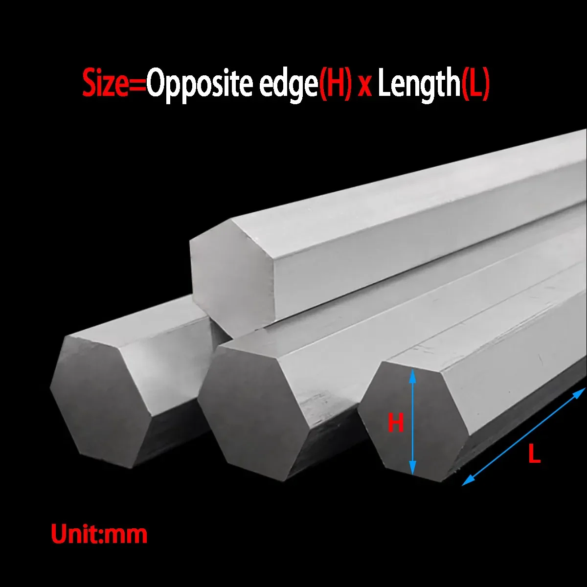 Sechskantstab aus 6061-Aluminium, 4–38 mm AF, Länge 500 mm, massiver Sechskantstab für die CNC-Bearbeitung – Detail 2