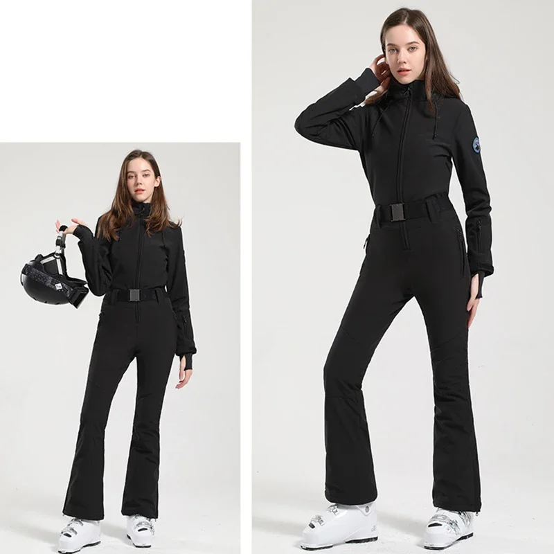 Winter ski jumpsuit one-piece outdoor snowboard jacket slim warm windproof waterproof for women overalls