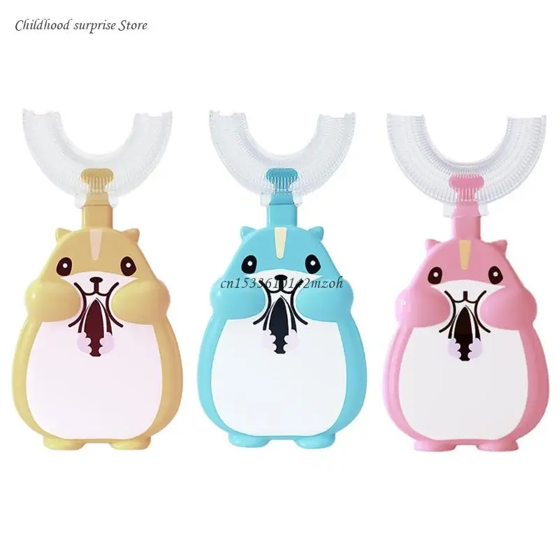 

Cartoon Baby Children Manual Toothbrush 360 Degree U-shaped Toothbrush Dropship