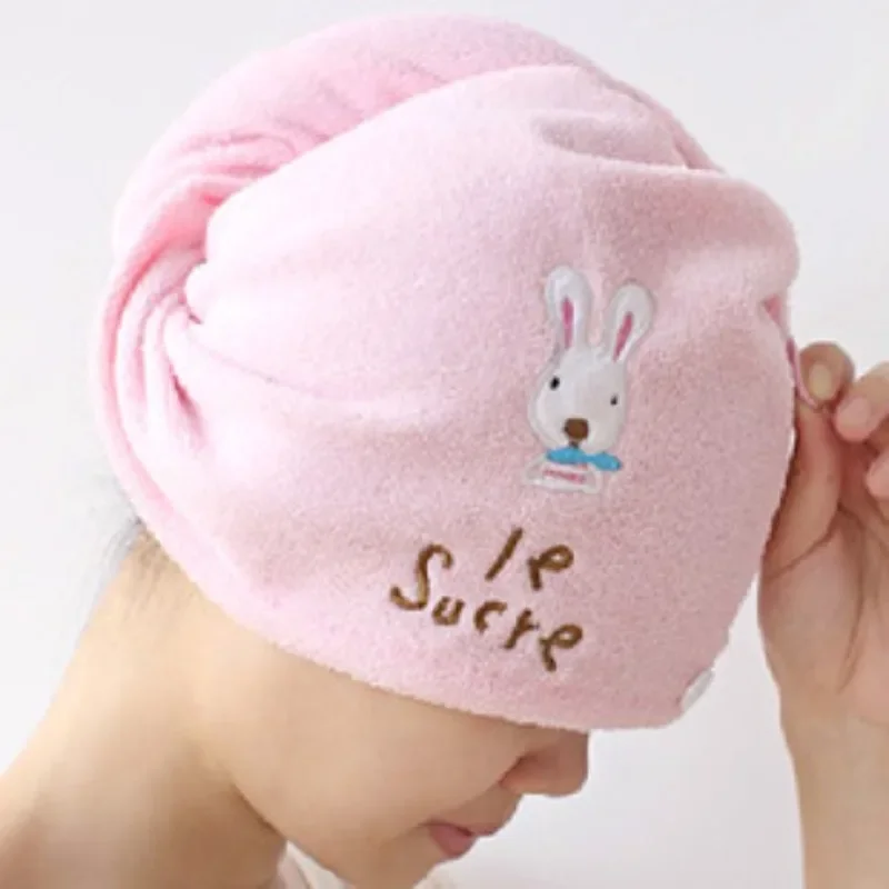 

Shower Cap Women Hair Bonnet Creative Home Cute Cartoon Mi Rabbit Super Absorbent Dry Hair Cap MagicDry HairTowel Hat Microfiber