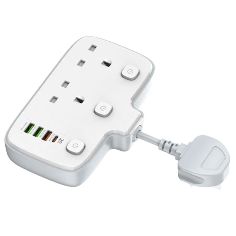영국 EU US 플러그 8cm 8cm 전기 소켓 20wpd USB 유형 C 포트 빠른 충전 전력 스트립 범용 콘센트