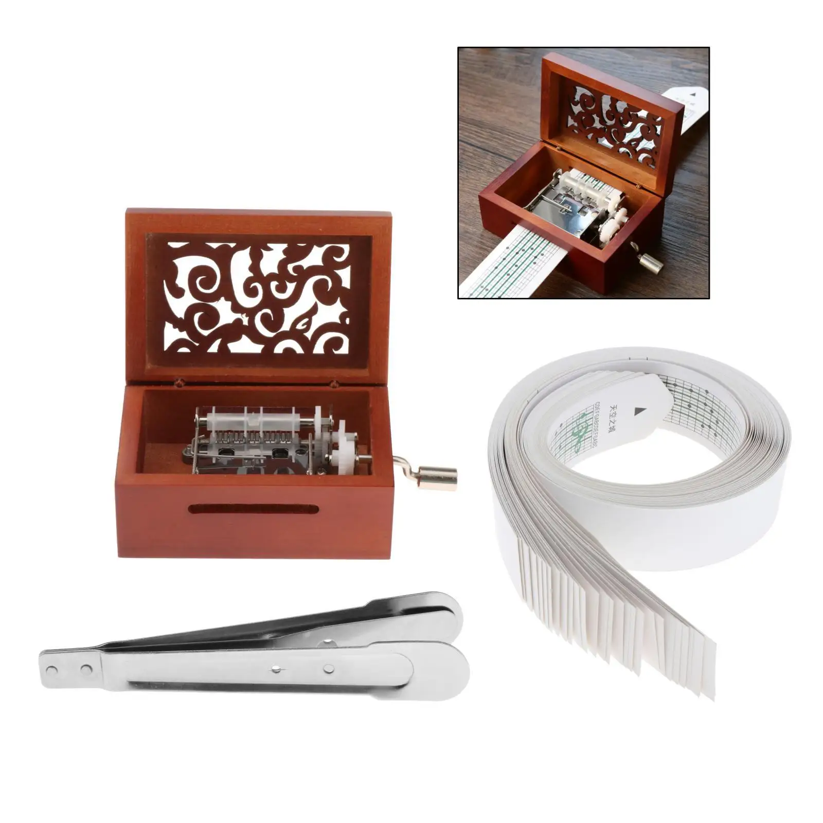 15 Notes Hand Crank Music Box Movement DIY Make Your Music Tool Kit