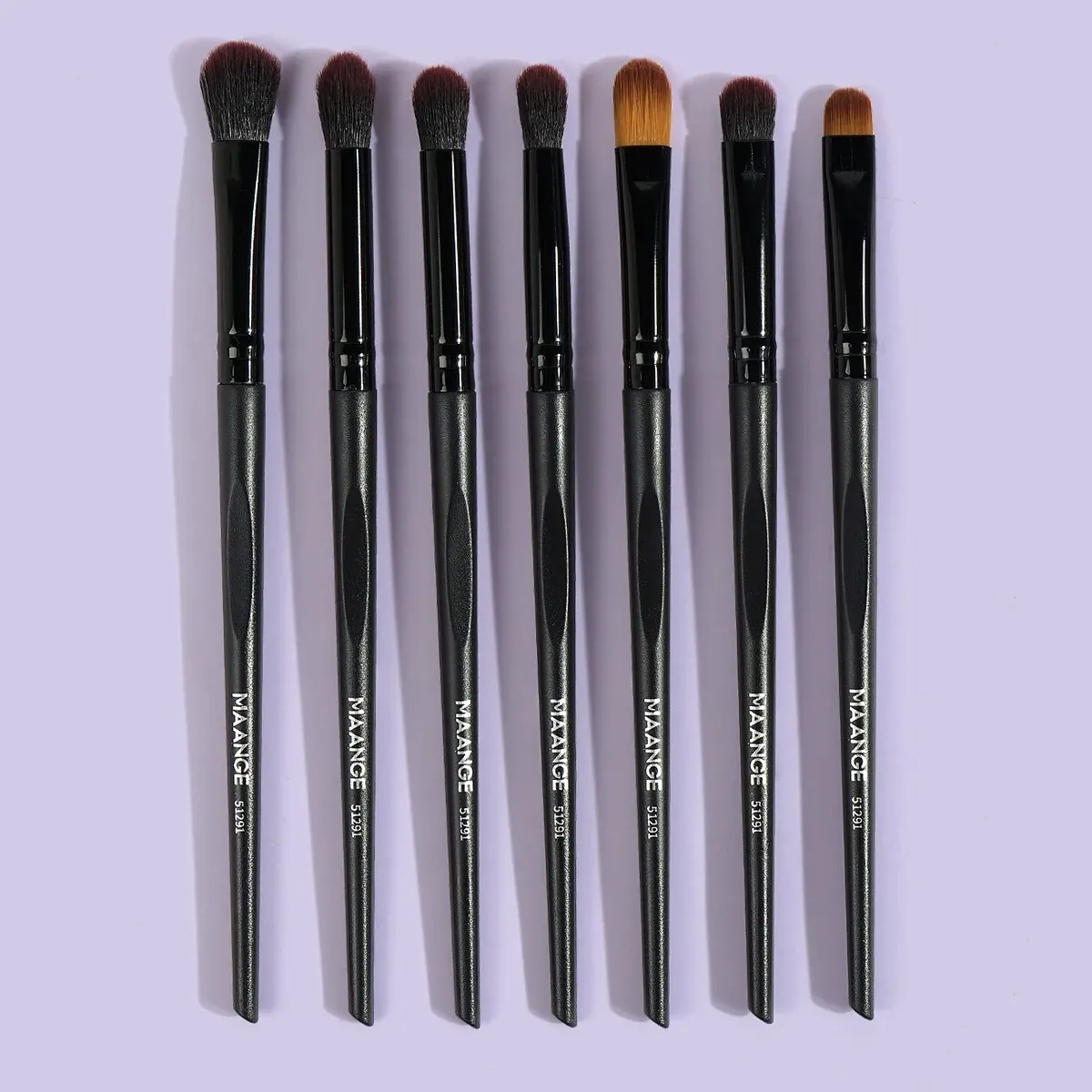 MAANGE Eye Makeup Brushes Kit 7PCS Eyeshadow Makeup Brushes Set Blending Soft Synthetic Bristle Lip Brush Cosmetic Beauty Tools - 2