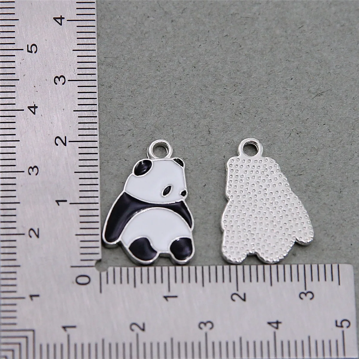 6pcs Enamel Panda Charm for Jewelry Making Cute Earring