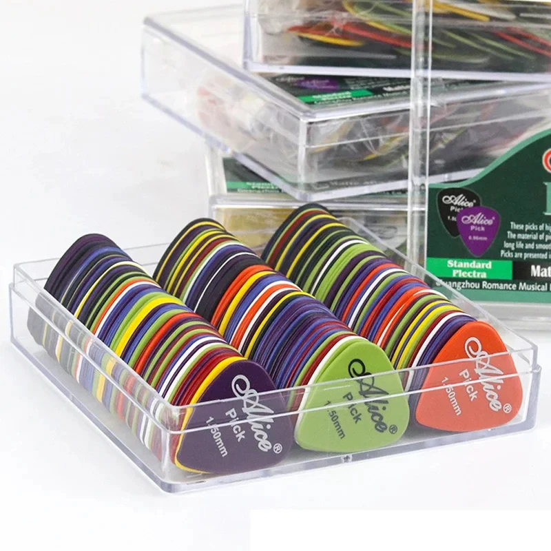 10-60Pcs 무광택 ABS 기타 픽 플렉트럼 세트 미끄럼 방지 0.58-1.5mm 전기 어쿠스틱 기타용 다양한 두께
