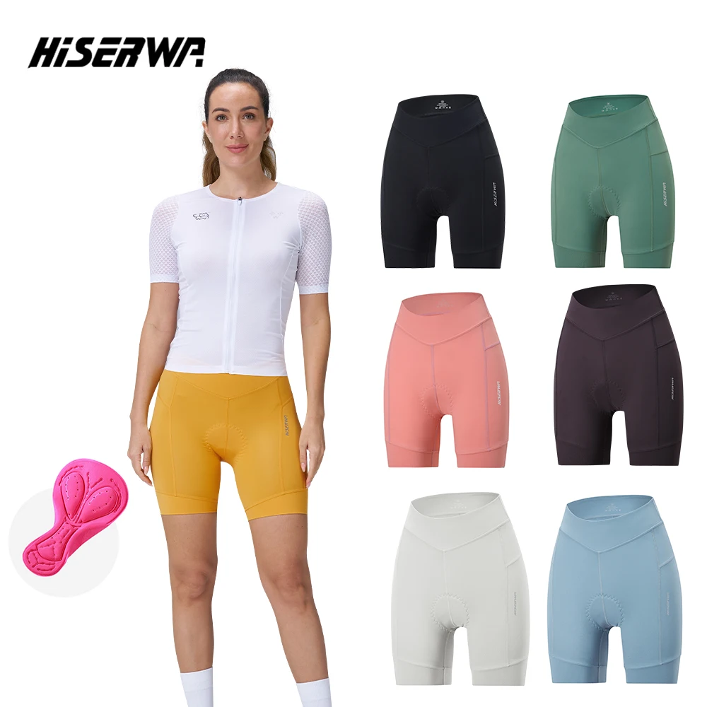 Cycling Shorts HISERWA Summer Women Cycling Shorts 3D Gel Padded Shockproof Bicycle Shorts MTB Road Bike Breathable Riding Sport Pants