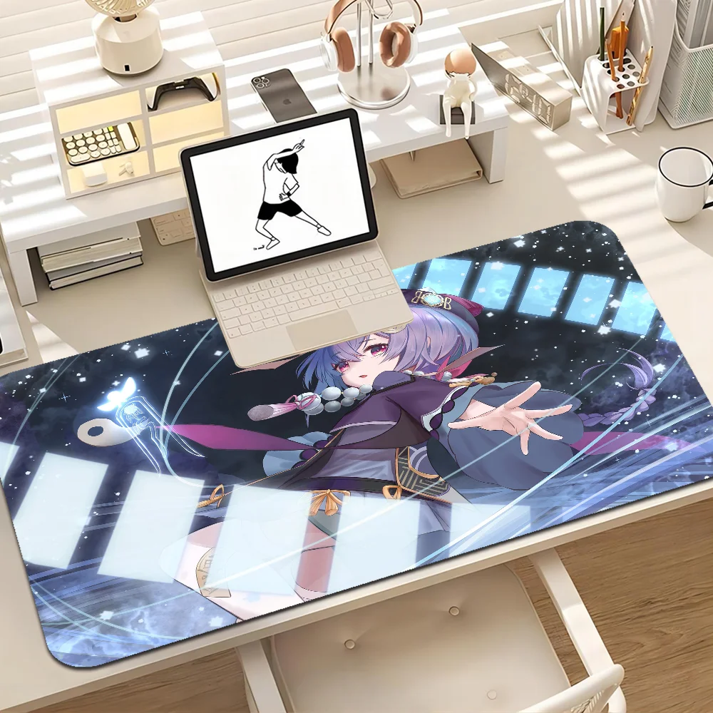 Qiqi Genshin Impact Custom Skin Desktop Desk Mat Kawaii Gaming Accessories Students Writing Pad for PC Computer Table 5