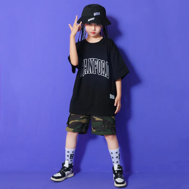 

Boys Summer Clothing Camo Vest Loose T Shirt Cargo Shorts Kids Streetwear Teen Hip Hop Costume Child Tracksuit 6 7 8 12 14 16Y