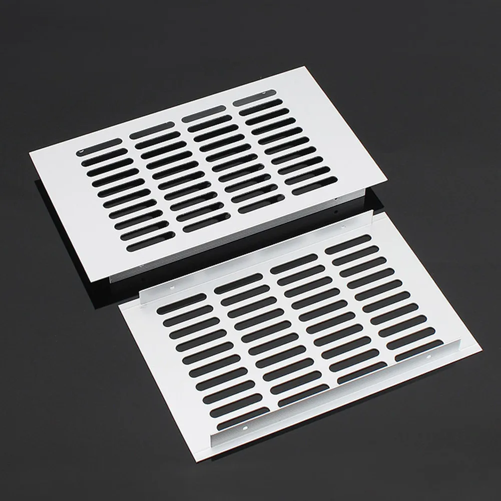 Liga de Alumínio Prata Retangular Air Vent Coverlouvered Ventilação Grille para Roupeiro Shoe Cabinet Cloconjunto 150 mm Comprimento
