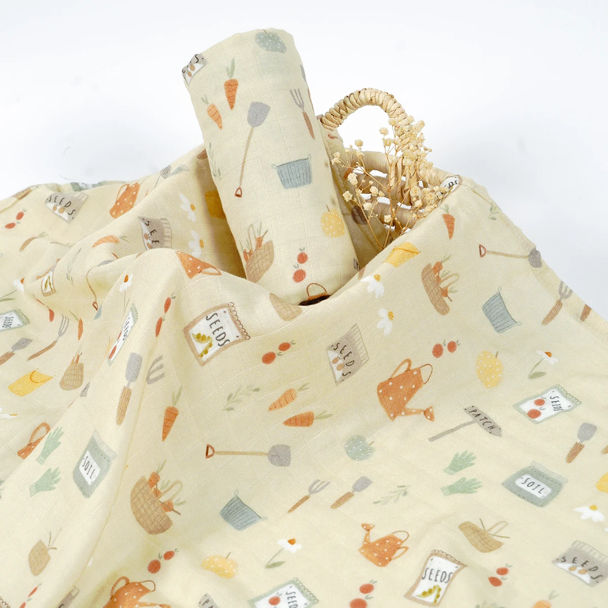 Elinfant Digital Print Bamboo Cotton Muslin Swaddle Blanket Soft Baby Bath Towel Swaddle Wrap Stroller Cover 5