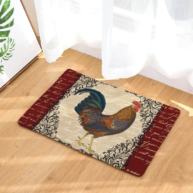 Fashion Big Rooster Print Porch Door Mat Kitchen Floor Non-slip Bathroom Rug  Home Bedroom Living Room Tea Table Large Area Rug - AliExpress