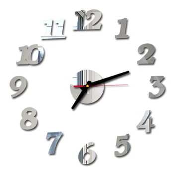 Orologio da parete Orologi da parete digitali senza cornice Adesivi murali in acrilico fai-da-te Orologio silenzioso al quarzo per la decorazione della parete dell'ufficio domestico Horloge murale 1