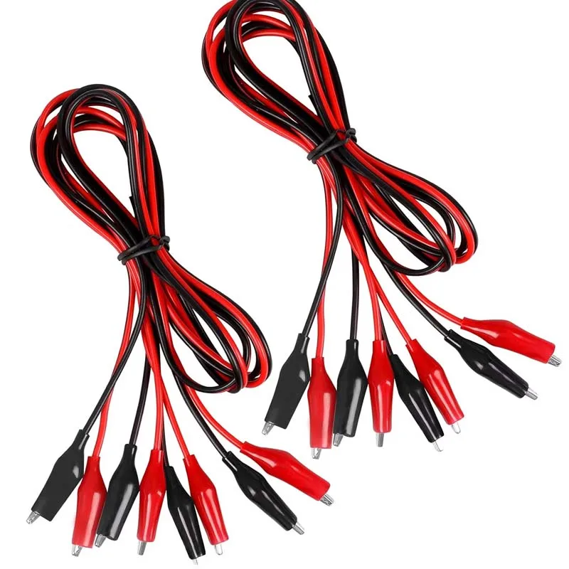 Alligator Clips Electrical Insulated Test Leads Stamping Double-ended Jumper Wires 4 pairs 1M