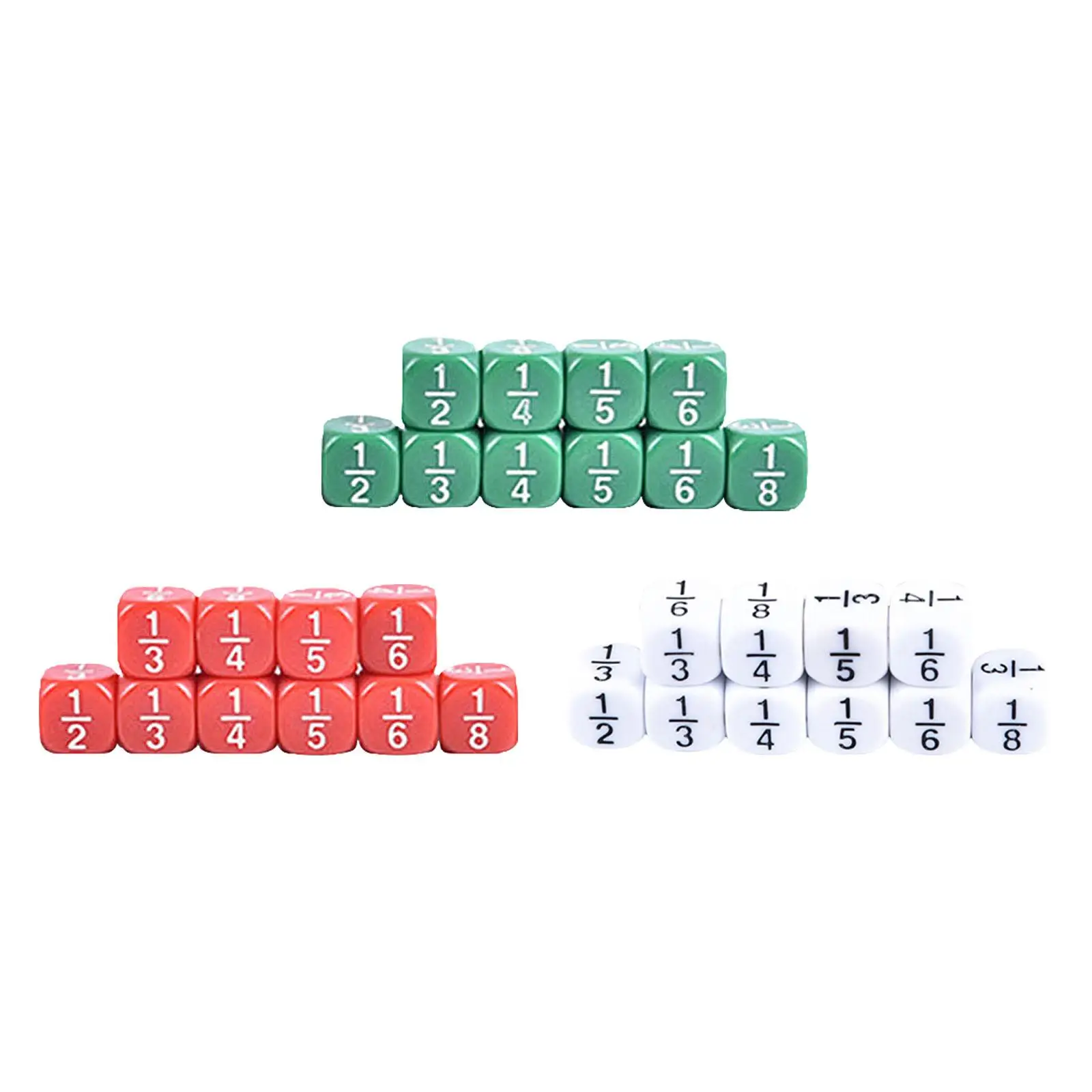 10x 4TH Grade Fraction Dice Educational Dice Math Manipulatives