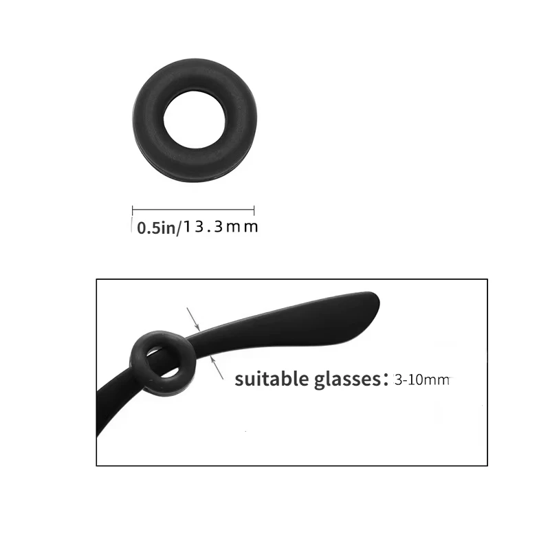 10 stücke Anti-slip Silikon Ohr Grip Gläser Brillen Bein Ohr Haken Stopper Halterung Verschluss Zubehör Tempel Spitze Brillen halter – Detail 4