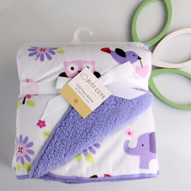 Baby Blankets Newborn Fluffy Fleece Swaddle Wrap Cartoon Infant Stroller Bedding Sleep Cover