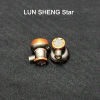LUN SHENG Star Flat Head Earphone Earbuds 14.2mm Dual Dynamic Driver Hi-Fi Wired IEM Headphone With mmcx Cable 1