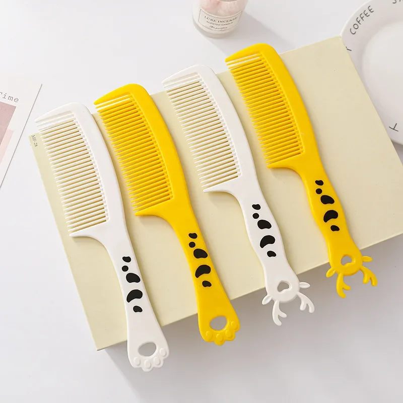 Cute Cartoon Cat Claw Antler Anti-screw Hair Brush Plastic Portable Untangling Activity Gym Hairbrush Comb for Women Girls Thing