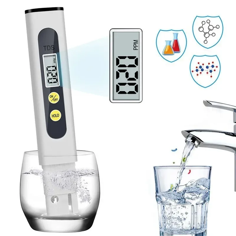 TDS Meter Digital Water Tester 0-9990ppm Drinking Water Quality Analyzer Monitor Filter Rapid Test Aquarium Hydroponics Pools