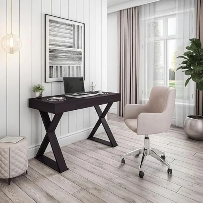 Trendy Writing Desk with Drawer, Espresso 2