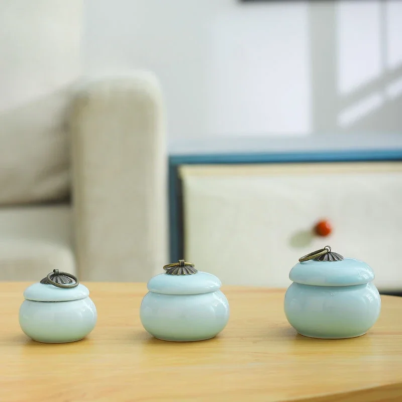 Mini Ceramics Pet Urns Cremation Personalised Small Animals Ashes Containers Reliquaries Burial Coffin Deceased Pet Souvenir