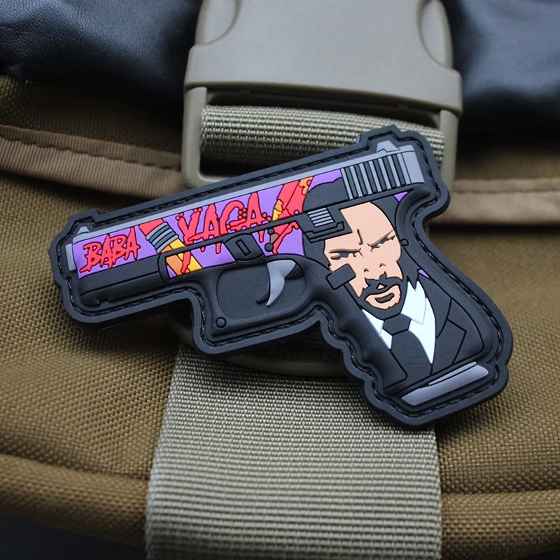 PVC Three-Dimensional Pencil Grocope Soft Rubber Morale Armband Backpack With Hook Loop Patch