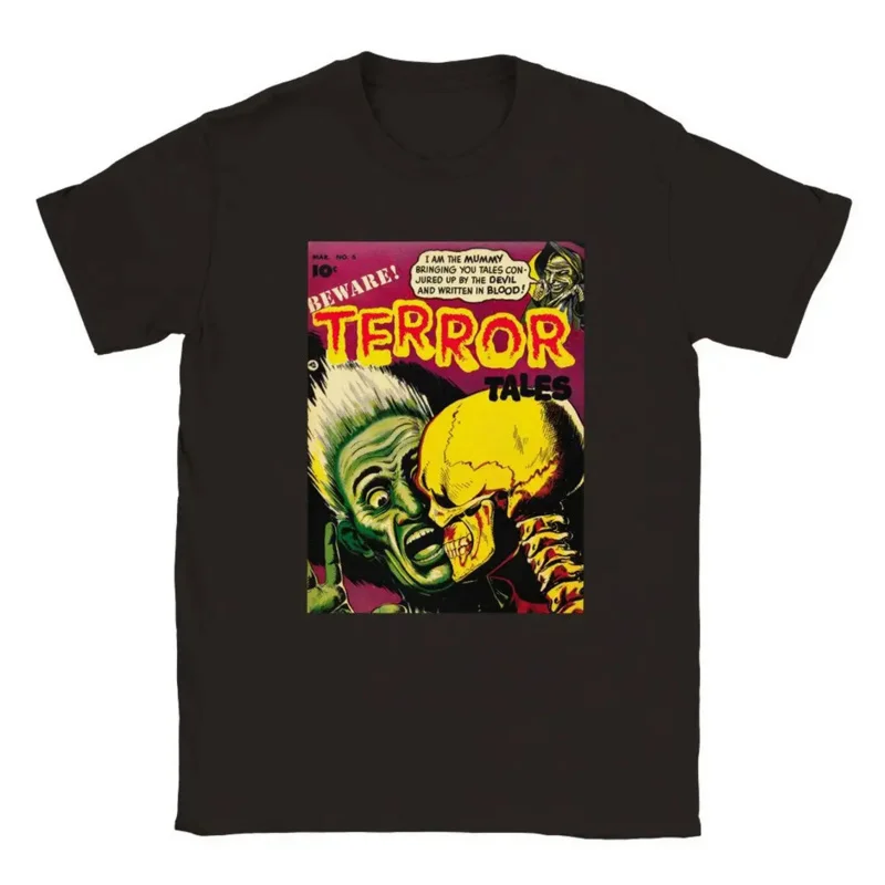 

Terror Tales Vintage Shirt: Pulp Horror Cover Art Tribute Old Comics Tee Shirt Halloween T