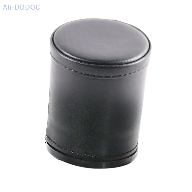 1X New Black PU Leather Flannel Mute Dice Cups With 5pcs Dices Bar Game Supplies