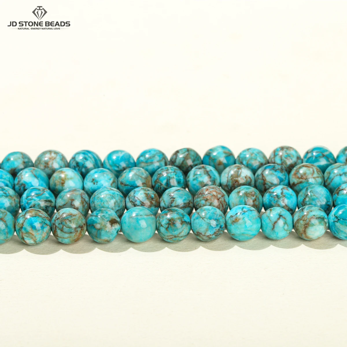 Natürliche südafrikanische blaue Türkis-Steinperlen, rund, lose Abstandshalter für Schmuckherstellung, Armband, Halskette, DIY-Zubehör, 6, 8, 10 mm