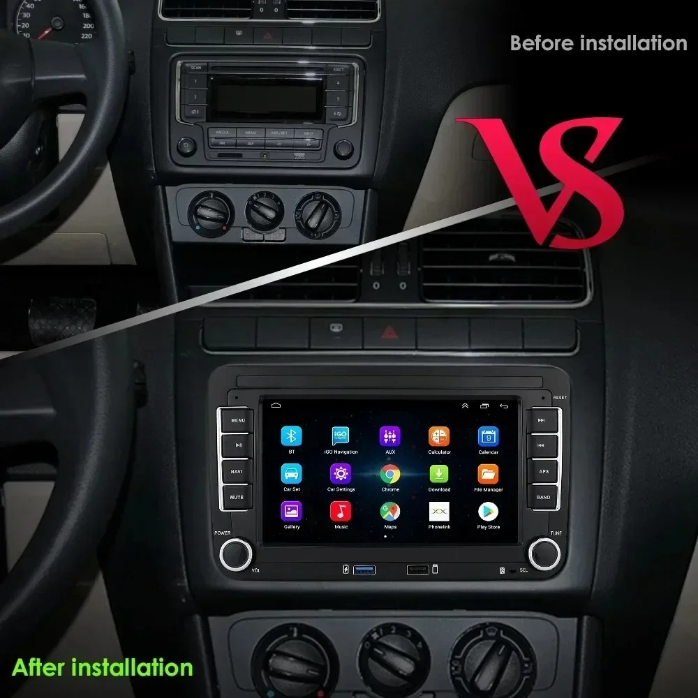 Radio de coche Android 2Din para Volkswagen Golf 5 6 Passat B6 B7 CC VW Polo 6R Jetta Tiguan Autoaudio Carplay navegación Multimedia 2